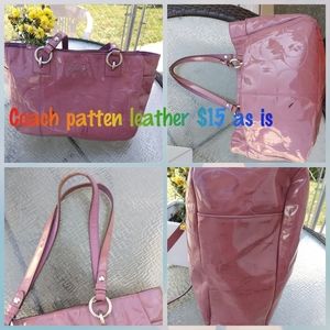 Coach pink patten leather purse